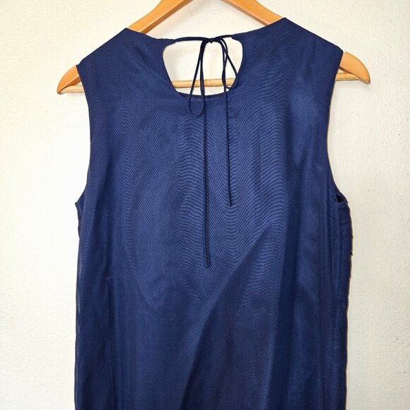 Max Studio Navy Lace Tiered Sheath Dress Small • Wedding Guest Coastalcore - Picture 6 of 8